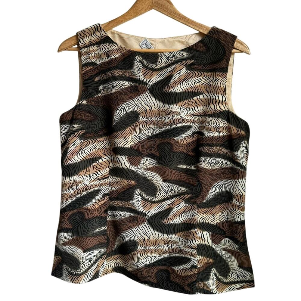 Jacobson’s Petite Vintage 90s Silk Animal Print Top 12P